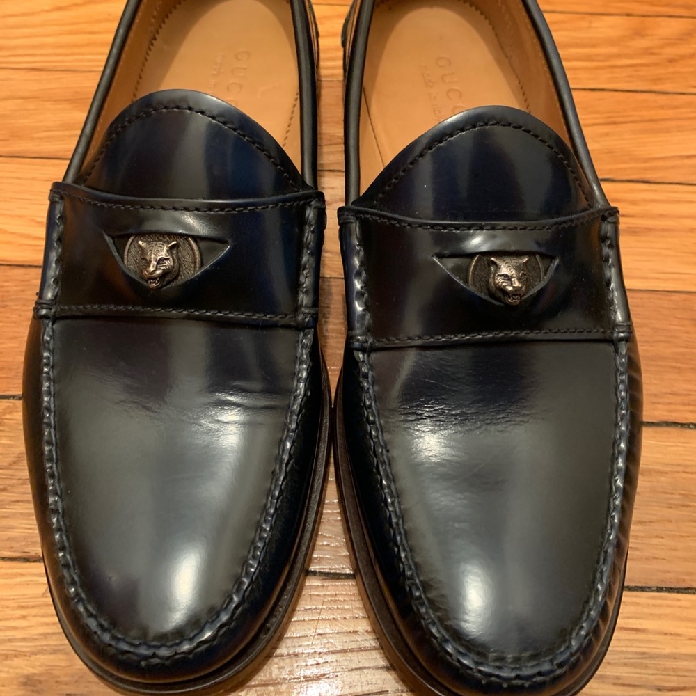 Gucci Navy Loafers